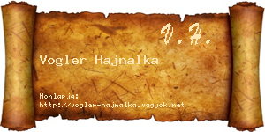 Vogler Hajnalka névjegykártya
